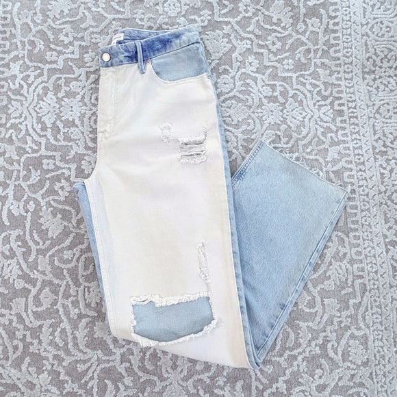 NWOT Good American Good Icon Pieced Distressed Denim - Picture 2 of 11